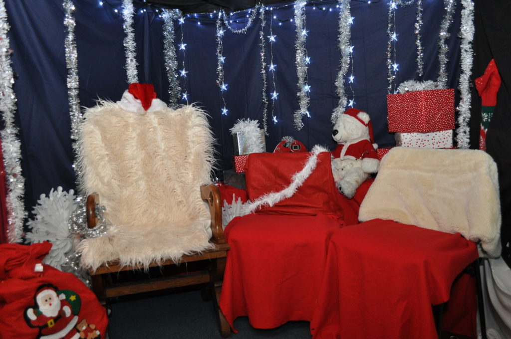 Santa's grotto at Tots Christmas Party
