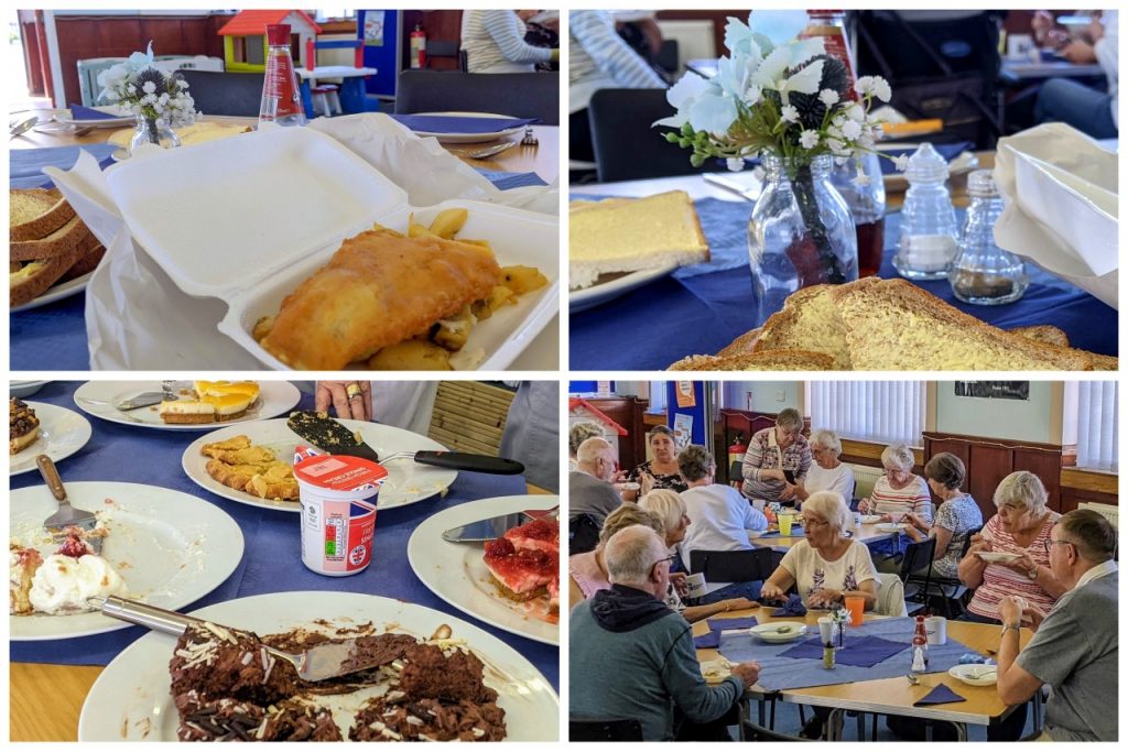Pictures of a fish and chips lunch
