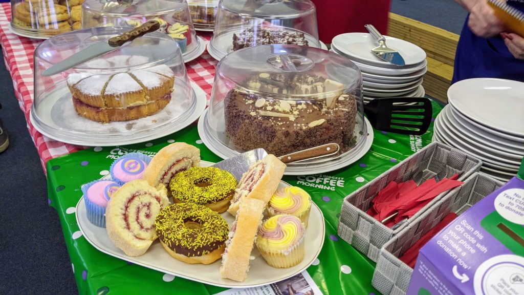 Selection of cakes for MacMillan coffee morning